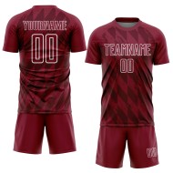 Maglia da calcio personalizzata Crimson White Geometric Shapes Sublimation