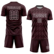 Maglia da calcio personalizzata marrone bianca con stampa a sublimazione Maglia da calcio personalizzata marrone bianca con stampa a sublimazione