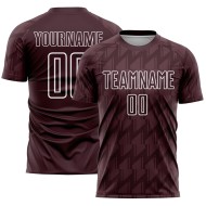 Maglia da calcio personalizzata marrone bianca con stampa a sublimazione