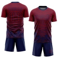 Maglia da calcio personalizzata Crimson Navy con stampa a sublimazione