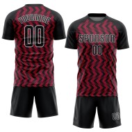Maglia da calcio personalizzata Crimson Black-White Sublimation