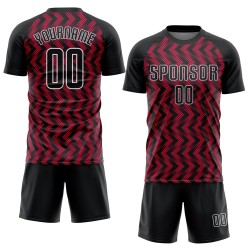 Maglia da calcio personalizzata Crimson Black-White Sublimation
